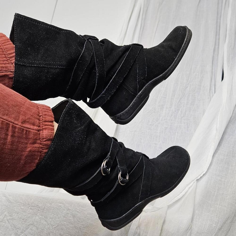 vintage slouchy black suede boots Canyon River Blues 7 1/2